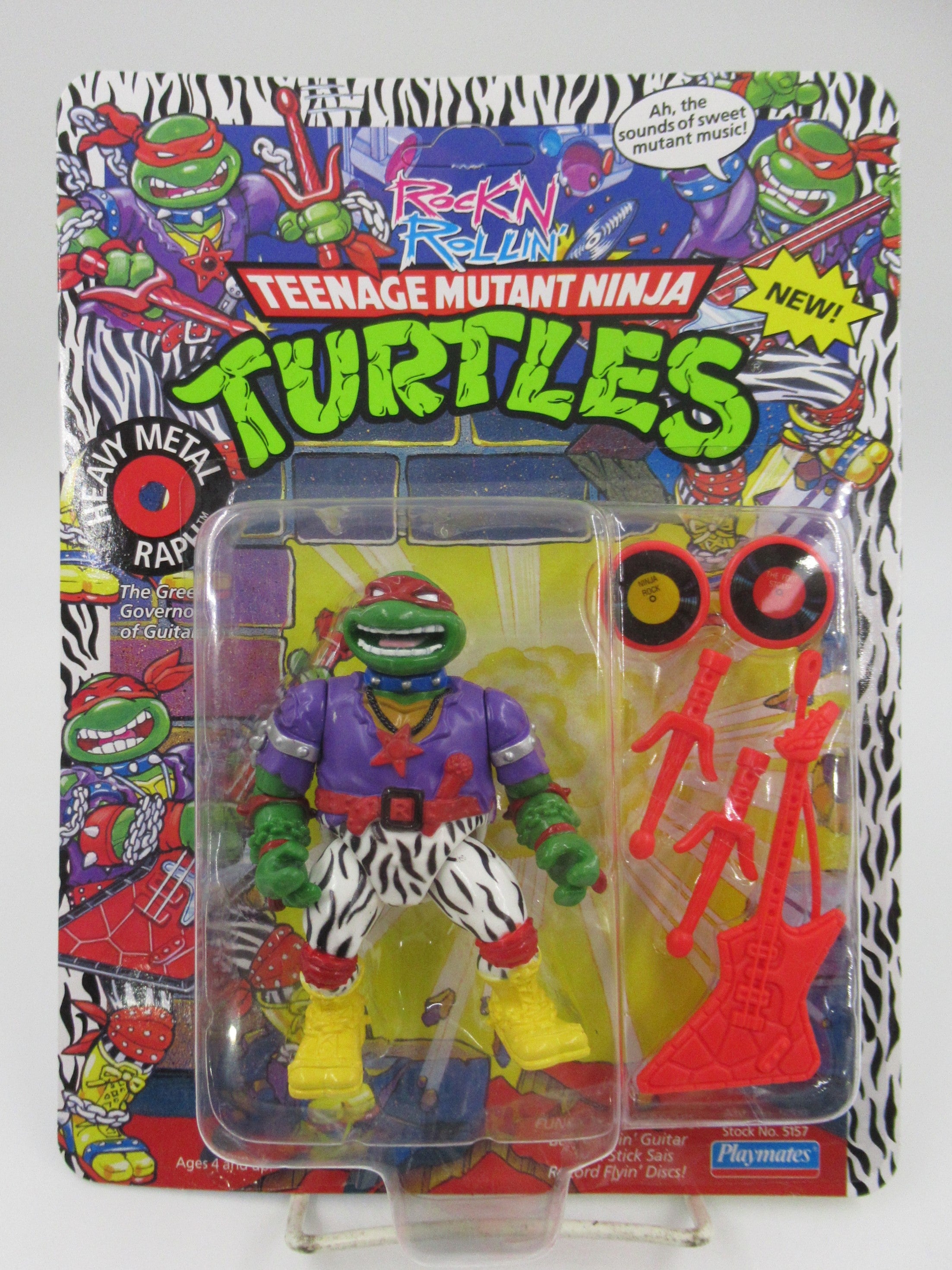 Teenage Mutant Ninja Turtles Rock 'N Rollin' Heavy Metal Raph 4.5" Figure TMNTs - Playmates (1991)